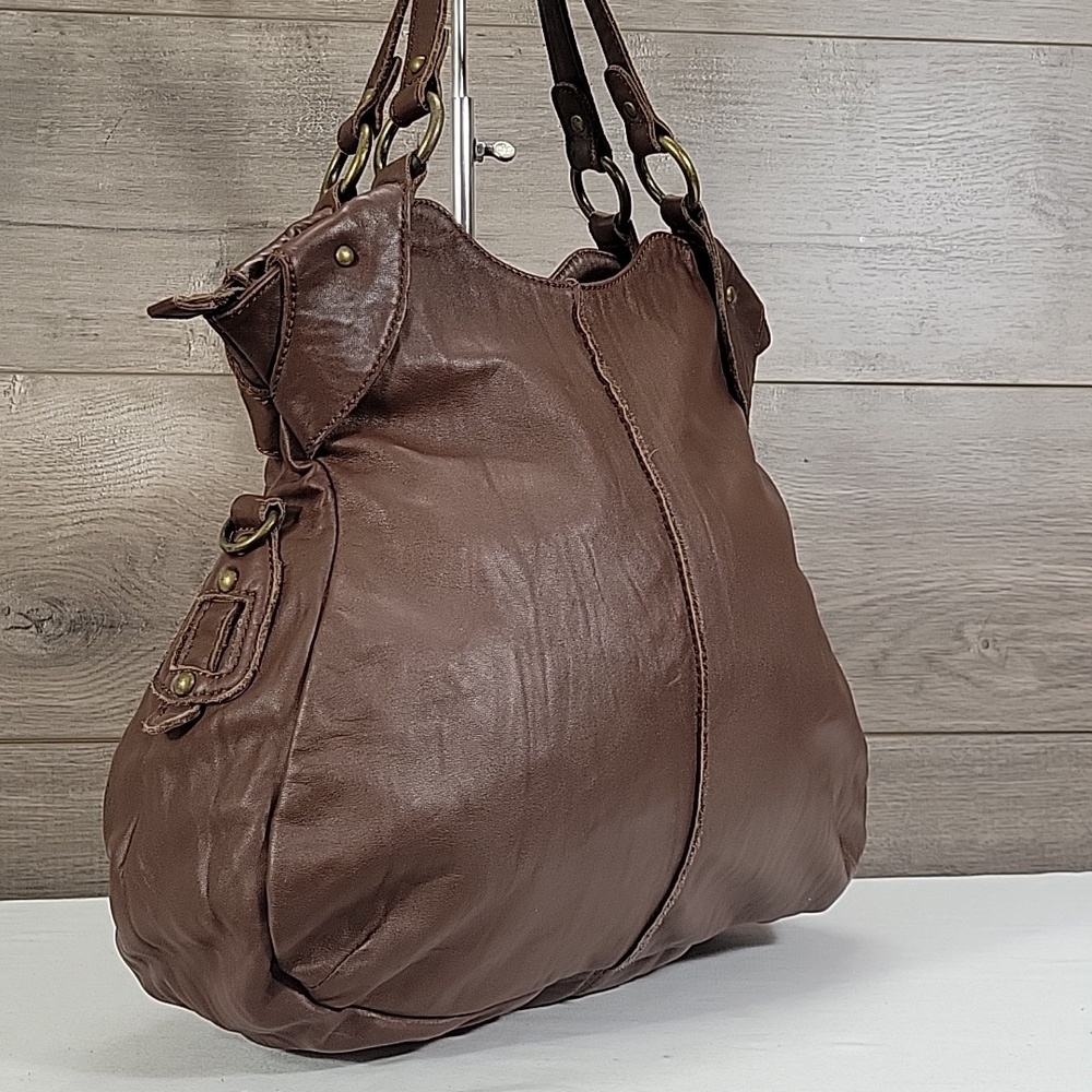 Anthropologie Bica Cheia Brown Leather Tote Bag - Picture 2 of 12